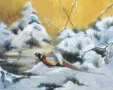 Tristan Walcot, Untitled - Pheasant, watercolour and gouache on illustration