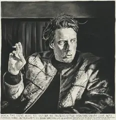 Rinus Van de Velde, "When The Light Hits His Retina...", 2020, Kohle auf Leinwand