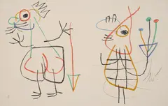 Aus: L'Enface d'Ubu by Joan Miró, 1975, Farblithografie auf Arches FRANCE (Wasserzeichen), sold Mar 2025