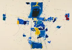 First Stone by Sam Francis, 1960, Farblithografie auf BFK (Wasserzeichen), sold Sep 2025