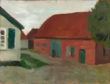 Paula Modersohn-Becker, Gehöft, Um 1902, Öl auf Karton