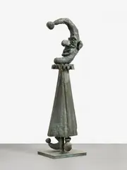 Kasperle by Karl Horst Hödicke, 1987, Bronze, grün patiniert, sold Jun 2025