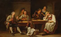 Georg Melchior Kraus, Zwei Gemälde: Der Genießer / Die Eingeschlummerte, Jeweils: Öl auf Leinwand