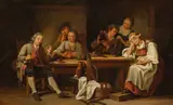 Georg Melchior Kraus, Zwei Gemälde: Der Genießer / Die Eingeschlummerte, Jeweils: Öl auf Leinwand