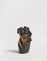 Peter Hohberger, Ohne Titel (Liebespaar), 1982, Bronze, braun und grün patiniert