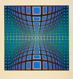 Victor Vasarely, Ohne Titel, Farbserigrafie auf Karton