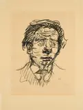 Oskar Kokoschka, Max Reinhardt (Kopf), 1919, Lithografie auf Japan