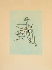 Ohne Titel by Max Ernst, 1971, Farbradierung und Prägedruck auf Lana (Wasserzeichen), sold Mar 2025