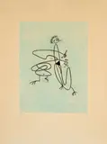 Max Ernst, Ohne Titel, 1971, Farbradierung und Prägedruck auf Lana (Wasserzeichen)