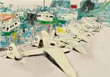 Stefan Ettlinger, "Mannheim", 2007, Eitempera und Kohle auf Nessel