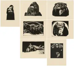 Käthe Kollwitz, Krieg, 1921/22, Holzschnitt auf Japan
