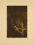 Käthe Kollwitz, Bewaffnung in einem Gewölbe, vor Juni 1902, Farblithografie auf Similijapan