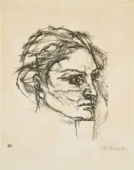 Oskar Kokoschka, Das Gesicht des Weibes (Porträt von Alma Mahler), 1913, Lithografie auf Velin