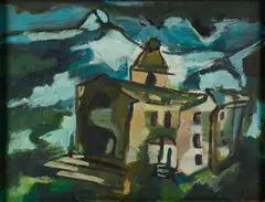 Werner Scholz, Johanneskirche, 1961, Öl auf Karton