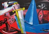 Karl Horst Hödicke, Nordatlantik in der Wanne, 1985, Polyesterharz auf Leinwand