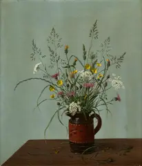 Herbert Böttger, Wiesenblumen-Strauß in Milchkanne, 1938, Öl auf Leinwand