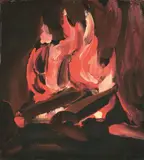 Karl Horst Hödicke, Ohne Titel (Feuer), 1975, Polyesterharz auf Leinwand