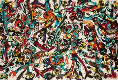 Antonio Saura Atarés, Dans le Milieu, 1984, Farblithografie auf Büttenkarton