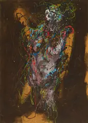Charlotte Buff, Ohne Titel, 1983, Öl auf Hartfaser