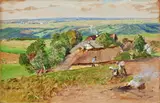 Hugo Mühlig, Bergische Sommerlandschaft, Aquarell und Gouache auf Papier