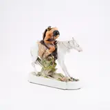 Meissen, Hunne zu Pferd, Vor 1924, Porzellan, farbig staffiert