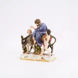 Figurengruppe "Äsop, auf einem Esel reitend" by Meissen, Um 1900, Porzellan, farbig und gold staffiert, sold May 2025
