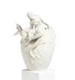 Jugendstil Vase mit Nixe by Nymphenburg, 20. Jh, Porzellan, weiß glasiert, sold May 2025