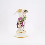 Amor, die Nachtigallen fütternd by Meissen, Porzellan, farbig staffiert, gold dekoriert, sold May 2025