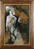 Charles Marcon, L’ Homme Qui Marche, Mixed media on board modern scene shows man walking along path. Very abstract and impressionistic
