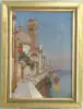 Calthea Campbell Vivian, The Grand Canal, Oil on canvas scene depicts the Venetian canal with gondoliers and elaborate domed buildings