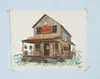 Evan Hungate, Stone Mtn Mercantile, Watercolor print of a general store with colorful signs