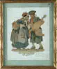 William Brown, Thanksgiving Turkey, Fine watercolor illustration shows older lady being presented with a dead turkey by a younger man