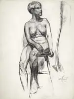 Victor Gilbert, Portfolio of 31 Sketches, Twelve signed “Gilbert”. The works are all pencil/charcoal sketches in studio of men and women, some nudes