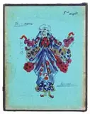 Konstantin Alexeievitch Korovin, Persian Woman, Watercolor on paper glued to board costume design shows a woman in brightly colored Persian outfit