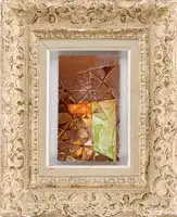 Modern Abstract by Juan Batlle Planas, Watercolor paper collage in abstract form with geometric shapes in colors, offered May 2008