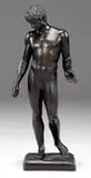 Unsigned, David, Large standing nude figure of a man. Dark bronze patina