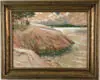 Lakeside Shore by Hugo Olof von Hofsten, Watercolor on paper depicting a rocky tree lined shore with bay in the background, offered Jan 2005