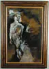 Charles Marcon, L’ Homme Qui Marche, Mixed media on board modern scene shows man walking along path. Very abstract and impressionistic