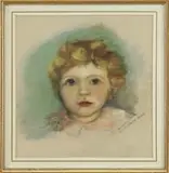 Portrait of a Young Girl by Maud Tousey Fangel, Pastel head portrait of a young girl with blonde hair, offered Feb 2012