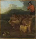 Shepherd with His Flock by David Teniers the Younger, Oil on canvas, offered Aug 2012