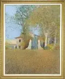André Bourrié, Fontfroide, Large oil on canvas