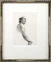 Steven Assael, Male Study, Graphite and ink study of a male figure