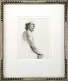 Steven Assael, Male Study, Graphite and ink study of a male figure