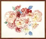 M. Jean McLane, Roses, Watercolor of roses against a white background