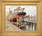 Alfred Gunnar Bjareby, Up for Repairs, Oil on canvas