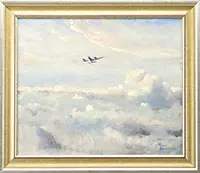 Last Flight at 12,000Ft by Eric Sloane, Oil on canvasboard, offered Feb 2014