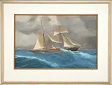Antonio de Simone the Elder, Portrait of the Steam Yacht “Xarifa, Gouache