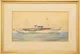 A T Merrick, Portrait of the Steam Yacht “Merdonia, Gouache/watercolor