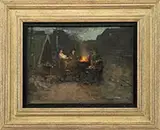 Luigi Loir, Men at an Outside Forge, Gouache