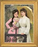 Charles Karel Boom, Portrait of Two Women in a Park, Oil on canvas
